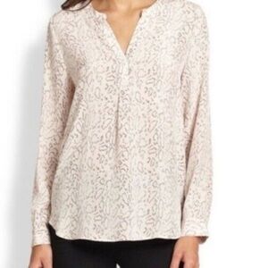 Joie Peterson blush pink animal print shirt medium